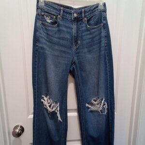 American Eagle (stretch) Super High Rise Baggy Wide Leg Jeans Size 4